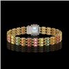 Image 3 : 33.04 ctw Sapphire & Diamond Bracelet 14K Yellow Gold