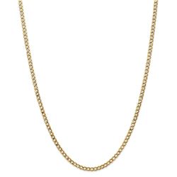 14k Gold 3.35 mm Semi-Solid Curb Link Chain Necklace - 24 in.