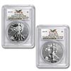 Image 1 : 2013 2-Coin Silver Eagle Set MS/PR-70 PCGS (FirstStrike®, WP)