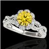 Image 1 : 1.69 ctw Certified SI/I Fancy Intense Yellow Diamond Ring 10k White Gold