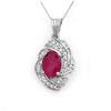 Image 1 : 3.87 ctw Ruby & Diamond Pendant 18k White Gold
