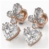 Image 1 : 2.75 ctw Heart Diamond Designer Earrings 18K Rose Gold