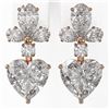 Image 2 : 2.75 ctw Heart Diamond Designer Earrings 18K Rose Gold