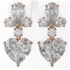 Image 2 : 2.75 ctw Heart Diamond Designer Earrings 18K Rose Gold