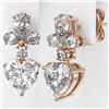 Image 3 : 2.75 ctw Heart Diamond Designer Earrings 18K Rose Gold