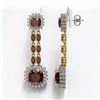Image 2 : 18.92 ctw Garnet & Diamond Earrings 14K Yellow Gold