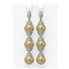 Image 1 : 3 ctw Diamond & Pearl Earrings 18K White Gold