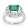 Image 1 : 1.90 ctw Emerald & Diamond Ring 14k White Gold