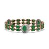 Image 2 : 34.17 ctw Emerald & Diamond Bracelet 14K Rose Gold