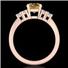 Image 3 : 1.25 ctw Intense Fancy Yellow Diamond Art Deco Ring 18k Rose Gold