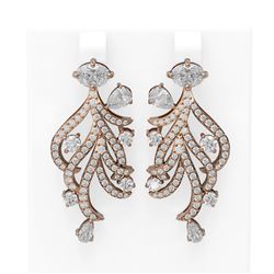 6.30 ctw Diamond Earrings 18K Rose Gold