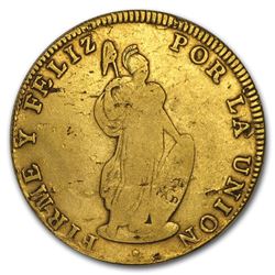1826-1840 Peru Gold 8 Escudos Avg Circ (Random)