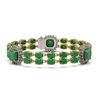 Image 1 : 21.83 ctw Emerald & Diamond Bracelet 14K Yellow Gold