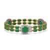 Image 2 : 21.83 ctw Emerald & Diamond Bracelet 14K Yellow Gold