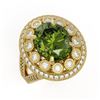 Image 1 : 7.66 ctw Certified Tourmaline & Diamond Victorian Ring 14K Yellow Gold