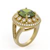 Image 2 : 7.66 ctw Certified Tourmaline & Diamond Victorian Ring 14K Yellow Gold