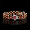 Image 2 : 20.99 ctw Ruby & Diamond Bracelet 14K Yellow Gold