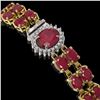 Image 3 : 20.99 ctw Ruby & Diamond Bracelet 14K Yellow Gold