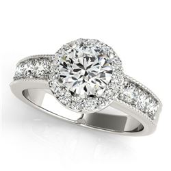 1.6 ctw Certified VS/SI Diamond Halo Ring 18k White Gold