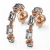 Image 1 : 3.5 ctw Emerald Cut Diamond Designer Earrings 18K Rose Gold