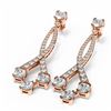 Image 3 : 5.39 ctw Cushion Diamond Earrings 18K Rose Gold