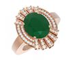 Image 3 : 7.72 ctw Emerald & Diamond Ring 18K Rose Gold
