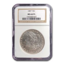 1887 Morgan Dollar MS-64 PL NGC