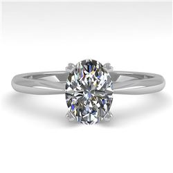 1.01 ctw Oval Cut VS/SI Diamond Engagment Designer Ring 14k White Gold