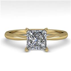 1 ctw Princess Cut VS/SI Diamond Engagment Ring 14k Yellow Gold