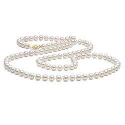 White Freshwater Pearl Rope, Choose 35 or 52"es, 7.5-8.0mm