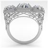 Image 3 : 2 ctw Past Present Future VS/SI Cushion Diamond Ring Deco 18k White Gold