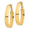 Image 2 : 14k Yellow Gold Omega Back Oval Hoop Earrings - 7x24 mm