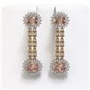 Image 1 : 8.35 ctw Morganite & Diamond Earrings 14K Yellow Gold
