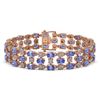 Image 1 : 14.8 ctw Tanzanite & Diamond Row Bracelet 10K Rose Gold