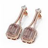 Image 3 : 11.01 ctw Morganite & Diamond Earrings 18K Rose Gold