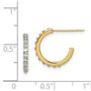 Image 2 : 14k Yellow Gold Diamond Fascination Petite Hoop Earrings