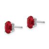 Image 2 : 14k White Gold Ruby 6 mm Stud Earrings