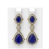 Image 1 : 11.38 ctw Sapphire & Diamond Earrings 18K Yellow Gold