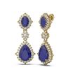 Image 2 : 11.38 ctw Sapphire & Diamond Earrings 18K Yellow Gold