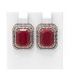 Image 1 : 13.25 ctw Ruby & Diamond Earrings 18K Rose Gold