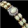 Image 2 : 17.42 ctw Opal & Diamond Bracelet 14K Yellow Gold