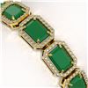 Image 3 : 26.21 ctw Emerald & Diamond Micro Pave Halo Bracelet 10k Yellow Gold