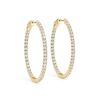 Image 2 : 1 ctw Diamond VS/SI 22 MM Hoop Earrings 14k Yellow Gold