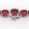 Image 1 : 40 ctw Pink Tourmaline & Micro VS/SI Diamond Bracelet 14k White Gold