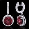 Image 2 : 5.50 ctw Garnet & Micro Pave VS/SI Diamond Designer 18k White Gold