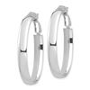 Image 2 : 14k White Gold Oval Omega Back Hoop Earrings - 5 mm