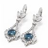 Image 3 : 5.27 ctw Intense Blue Diamond Earrings 18K White Gold
