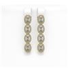 Image 1 : 4.52 ctw Oval Cut Diamond Micro Pave Earrings 18K Yellow Gold