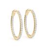 Image 2 : 1.45 ctw Diamond VS/SI 25 MM Hoop Earrings 14k Yellow Gold