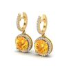 Image 1 : 4 ctw Citrine & Micro Pave VS/SI Diamond Designer 18k Yellow Gold